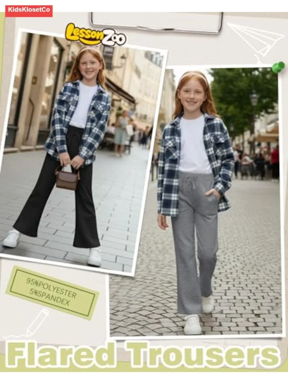 Girls Flared Sweatpants 3 Pack High Waist Drawstring Ankle Pants